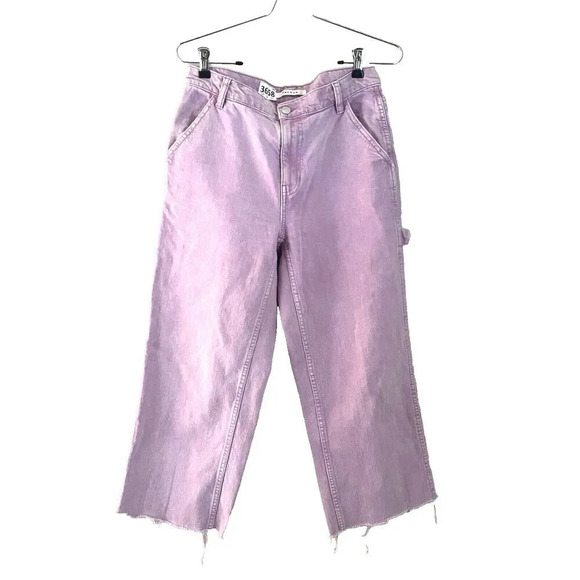 Pacsun Womens Purple Baggy Carpenter Jeans 26 Straight Leg Raw Hem Wide Leg - Picture 1 of 12